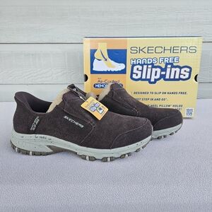 Skechers Slip-Ins Hillcrest Cedar Root Shoe Men SZ 12 Trail Brown Suede Slip-On